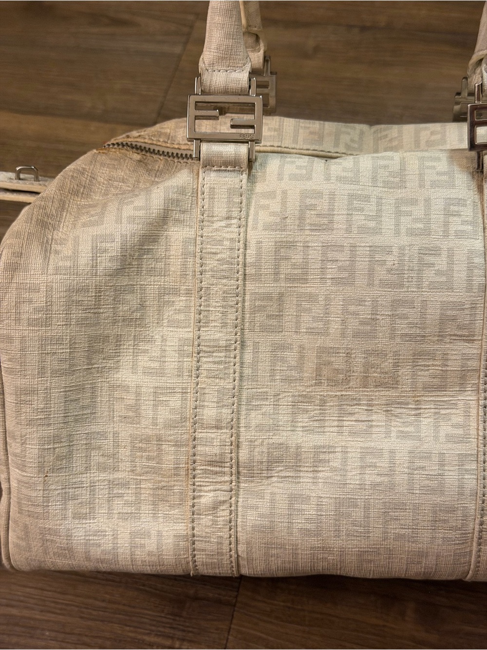 Fendi Beige Zucca Canvas Top-Handle Satchel - Picture 2 of 15